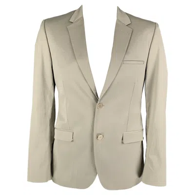 Pre-owned Calvin Klein Collection Size 40 Khaki Cotton Sport Coat In Sand