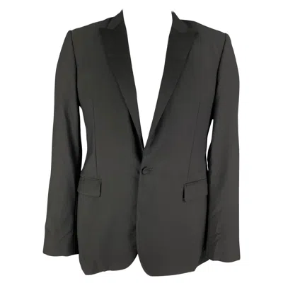 Pre-owned Calvin Klein Collection Size 41 Black Wool Tuxedo Sport Coat