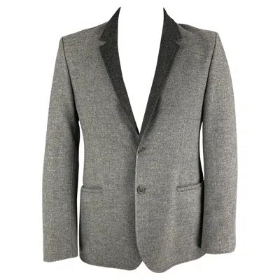 Pre-owned Calvin Klein Collection Size 42 Grey Charcoal Wool Notch Lapel Sport Coat In Gray