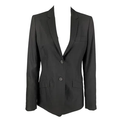 Pre-owned Calvin Klein Collection Size 6 Black Cashmere / Silk Jacke Blazer