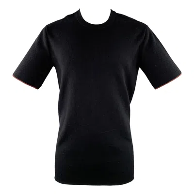 Pre-owned Calvin Klein Collection Size S Black Knit Viscose Virgin Wool T-shirt