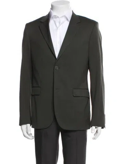 Pre-owned Calvin Klein Collection Solid Wool Blazer In Gray