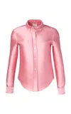 Calvin Klein Collection Sophie Shrunken Satin Shirt In Pink