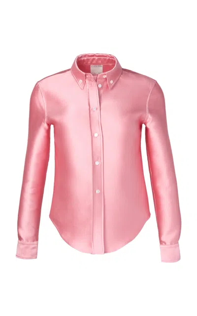 Calvin Klein Collection Sophie Shrunken Satin Shirt In Pink