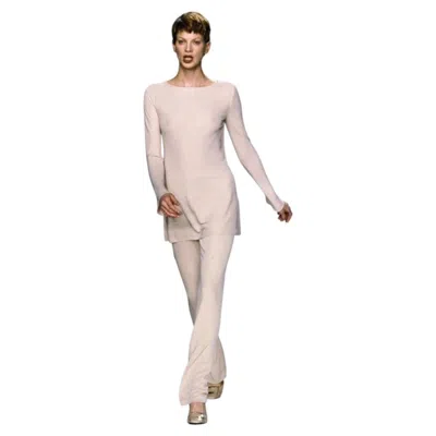 Pre-owned Calvin Klein Collection Spring 1996 Runway Sheer White Tunic Dress