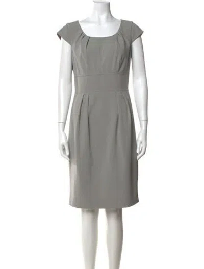 Pre-owned Calvin Klein Collection Square Neckline Knee-length Dress In Grey