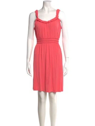 Pre-owned Calvin Klein Collection Square Neckline Mini Dress In Pink