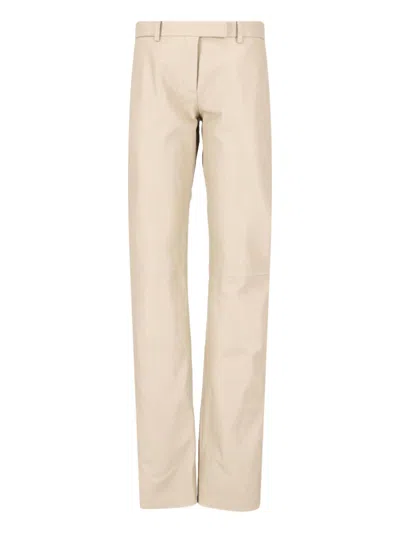 Calvin Klein Collection Gerade Hose Aus Lammnappa In Beige