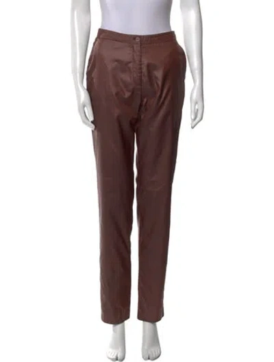 Pre-owned Calvin Klein Collection Straight Leg Pants In Brown