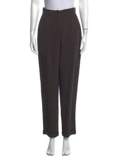 Pre-owned Calvin Klein Collection Straight Leg Pants In Brown