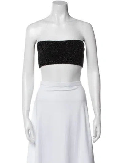 Pre-owned Calvin Klein Collection Strapless Crop Top In Black