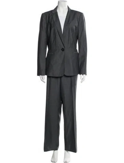 Pre-owned Calvin Klein Collection Striped Pantsuit In Grey