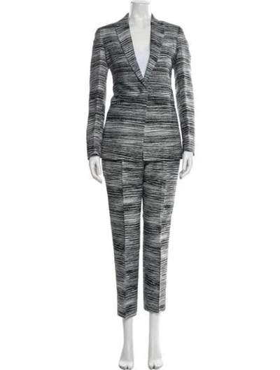 Pre-owned Calvin Klein Collection Striped Pantsuit W/ Tags In Silver