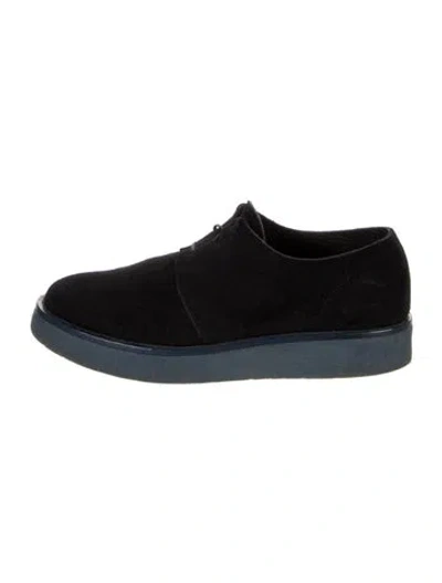 Pre-owned Calvin Klein Collection Suede Derby Shoes In Black