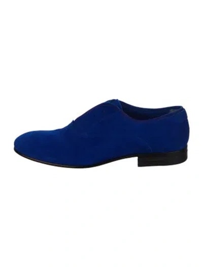 Pre-owned Calvin Klein Collection Suede Oxfords In Blue