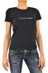 Calvin Klein Collection T-shirt Blue Women Cotton Print Crewneck In Blu