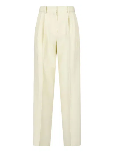 Calvin Klein Collection Zugeschnittene Wollhose In Creme