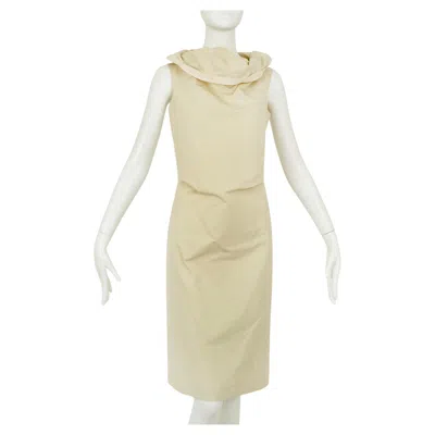 Pre-owned Calvin Klein Collection Taupe Calvin Klein Minimalist Cowl Neck Sack Dress, Orig Tags– Xs -s/it 40, 2012 In Brown