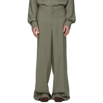 Calvin Klein Collection Taupe Eric Trousers In Green
