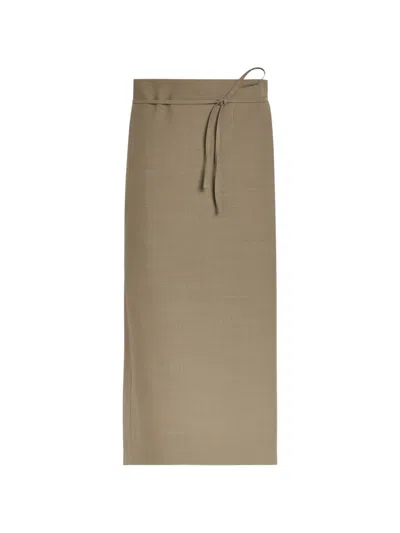 Calvin Klein Collection Tie-fastening Midi Skirt In Green