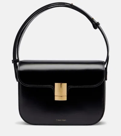 Calvin Klein Collection Tilla Small Leather Shoulder Bag In Black