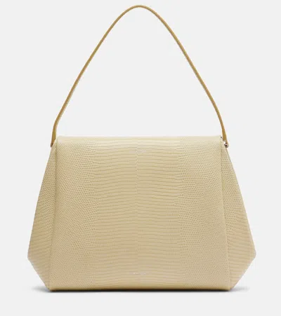 Calvin Klein Collection Tina Small Snake-effect Leather Shoulder Bag In Neutral