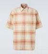 Calvin Klein Collection Tommy Checked Oversized Cotton Bowling Shirt In Brown