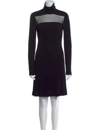 Pre-owned Calvin Klein Collection Turtleneck Mini Dress W/ Tags In Black