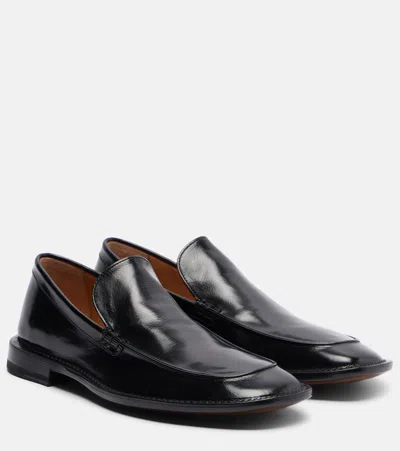 Calvin Klein Collection Vela Leather Loafers In Black