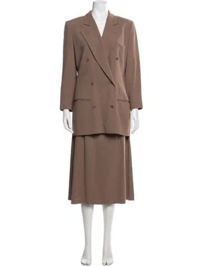 Pre-owned Calvin Klein Collection Vintage 1990's Skirt Suit In Brown