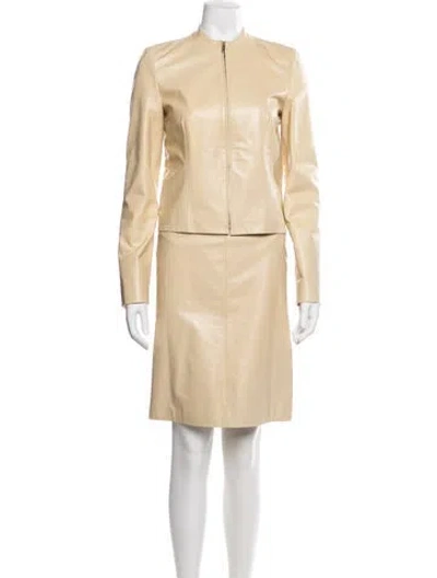 Pre-owned Calvin Klein Collection Vintage 2000's Skirt Set In Neutral