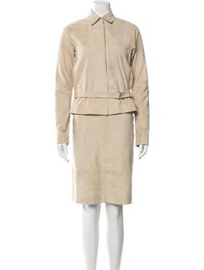 Pre-owned Calvin Klein Collection Vintage 2001 Skirt Set In Neutral