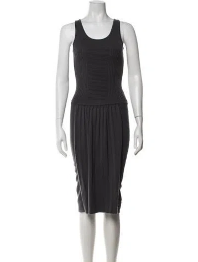 Pre-owned Calvin Klein Collection Vintage Knee-length Dress In Grey