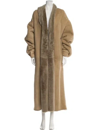Pre-owned Calvin Klein Collection Vintage Late 1980's - Early 1990's Fur Coat In Neutral