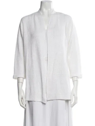 Pre-owned Calvin Klein Collection Vintage Linen Sweater In White