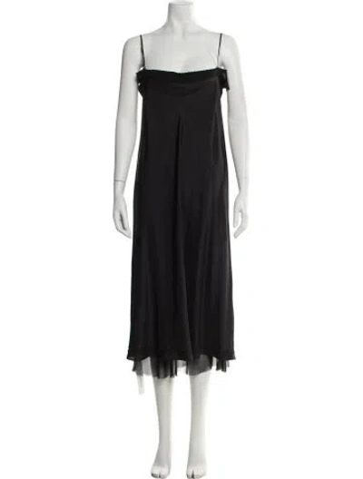 Pre-owned Calvin Klein Collection Vintage Long Dress In Black