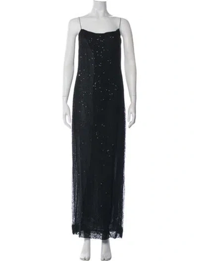 Pre-owned Calvin Klein Collection Vintage Long Dress In Black