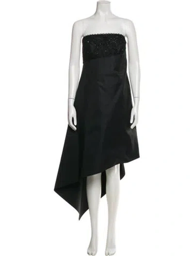 Pre-owned Calvin Klein Collection Vintage Long Dress In Black