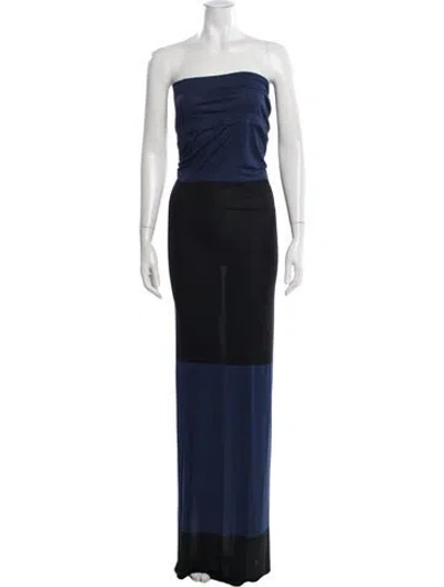 Pre-owned Calvin Klein Collection Vintage Long Dress In Blue