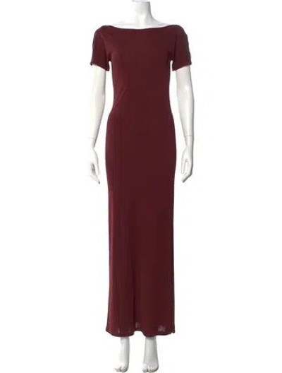 Pre-owned Calvin Klein Collection Vintage Long Dress In Burgundy