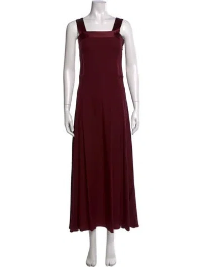 Pre-owned Calvin Klein Collection Vintage Long Dress In Burgundy