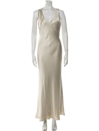 Pre-owned Calvin Klein Collection Vintage Long Dress In Gold
