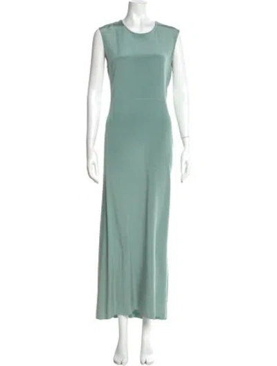 Pre-owned Calvin Klein Collection Vintage Long Dress In Green