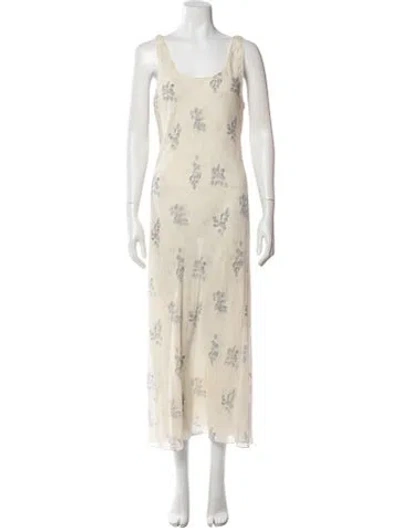 Pre-owned Calvin Klein Collection Vintage Long Dress In Neutral