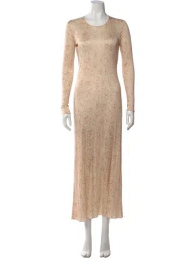 Pre-owned Calvin Klein Collection Vintage Long Dress In Neutral