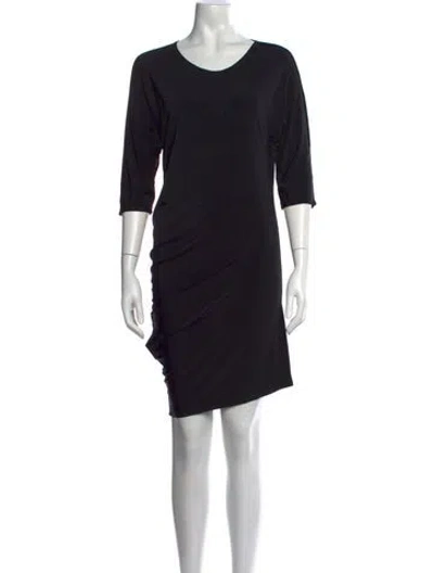 Pre-owned Calvin Klein Collection Vintage Midi Length Dress In Black