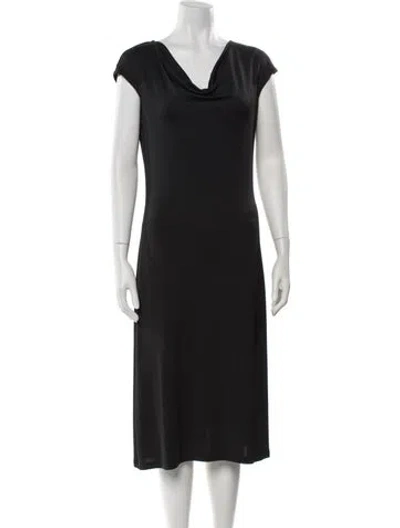 Pre-owned Calvin Klein Collection Vintage Midi Length Dress In Black