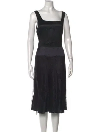 Pre-owned Calvin Klein Collection Vintage Midi Length Dress In Black