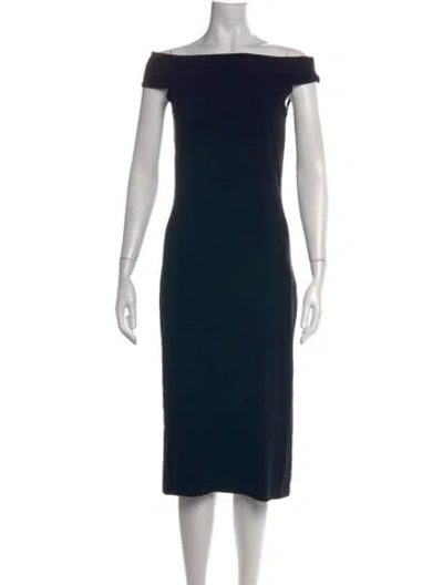 Pre-owned Calvin Klein Collection Vintage Midi Length Dress In Black