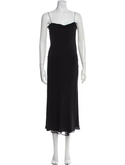 Pre-owned Calvin Klein Collection Vintage Midi Length Dress In Gray
